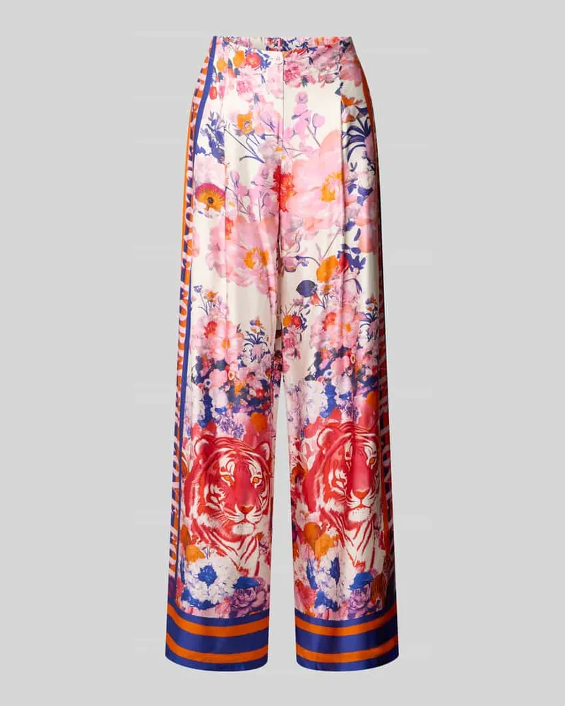 Miss Goodlife Wide Leg Hose aus Viskose Modell 'wild Flower Pink