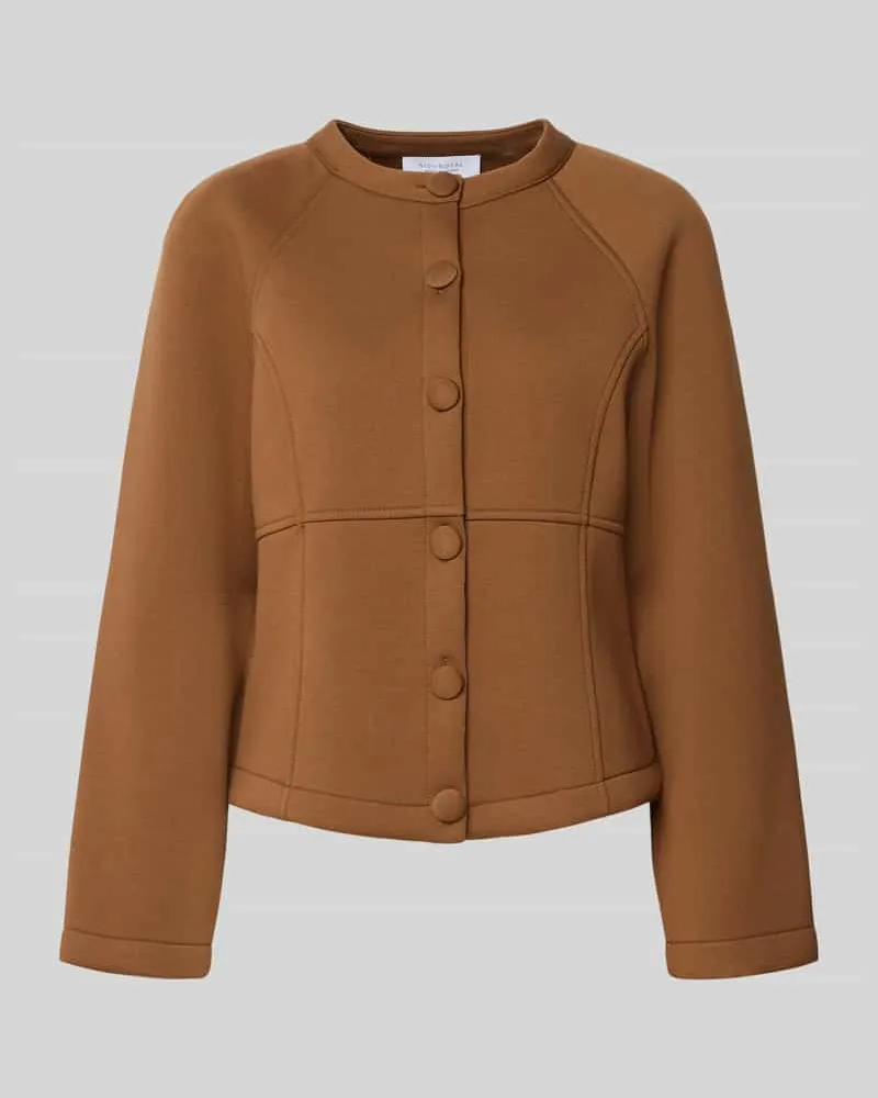 Rich&Royal Jacke aus Viskose-Mix mit Rundhalsausschnitt Cognac