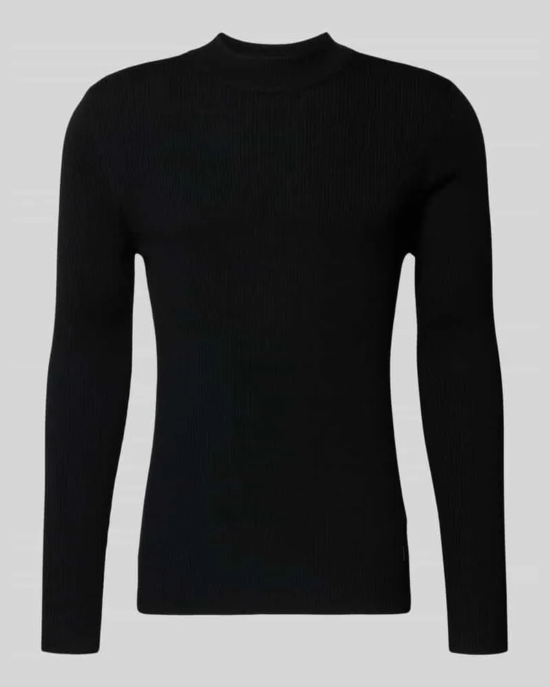 JOOP! Strickpullover mit gerippten Abschlüssen Modell 'Donteo Black