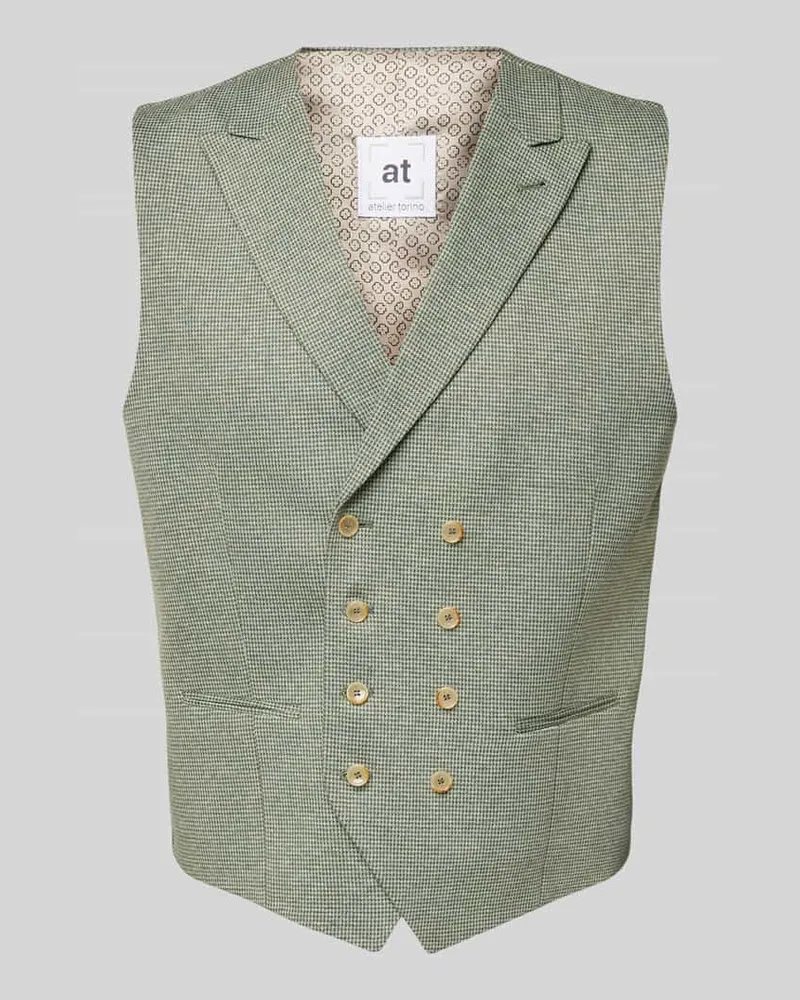 Atelier Torino Weste mit Paspeltaschen Gruen