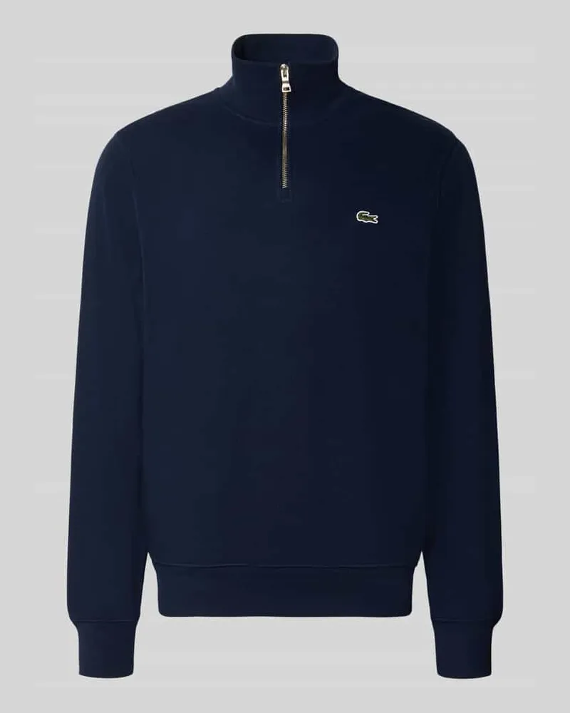 Lacoste Regular Fit Troyer aus reiner Baumwolle Marine