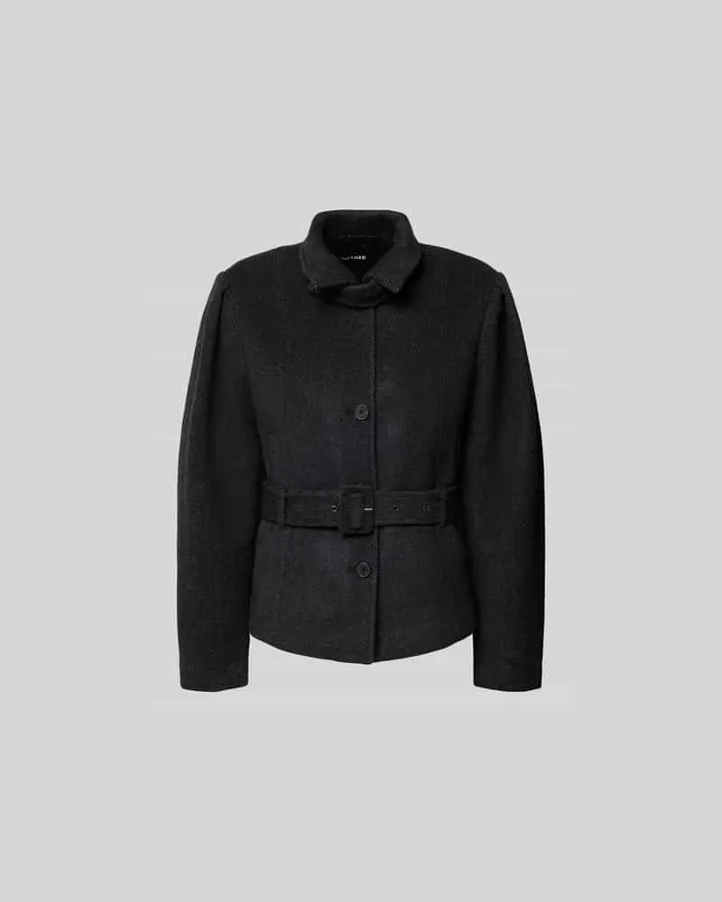 ROTATE Birger Christensen Oversized Jacke mit Taillengürtel Dunkelgrau