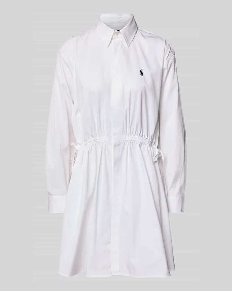 Ralph Lauren Tailliertes Hemdblusenkleid aus reiner Baumwolle Weiss