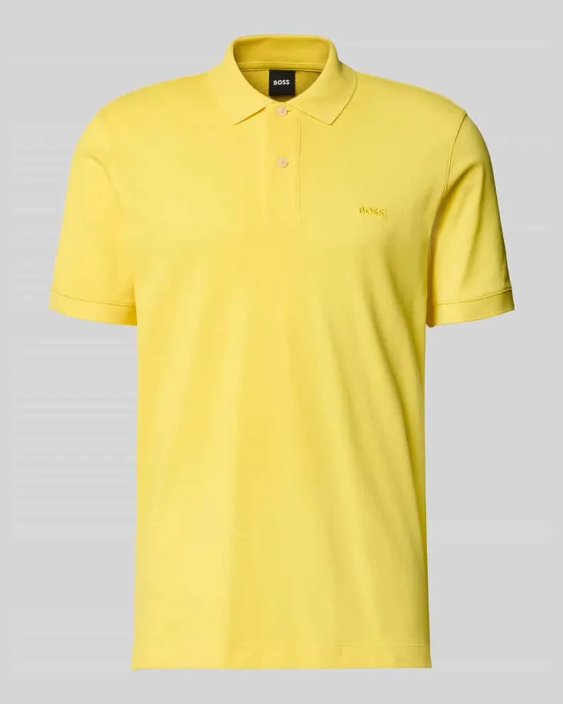 HUGO BOSS Regular Fit Poloshirt aus reiner Baumwolle Modell 'PALLAS Gelb