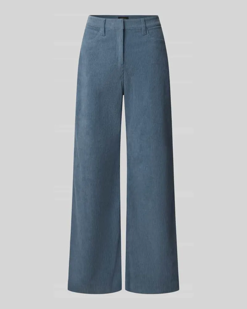 S.Oliver Regular Fit Hose mit Bundfalten Cord Bleu