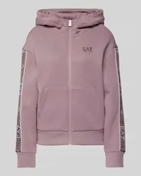 EA7 Sweatjacke mit Label-Print Mauve