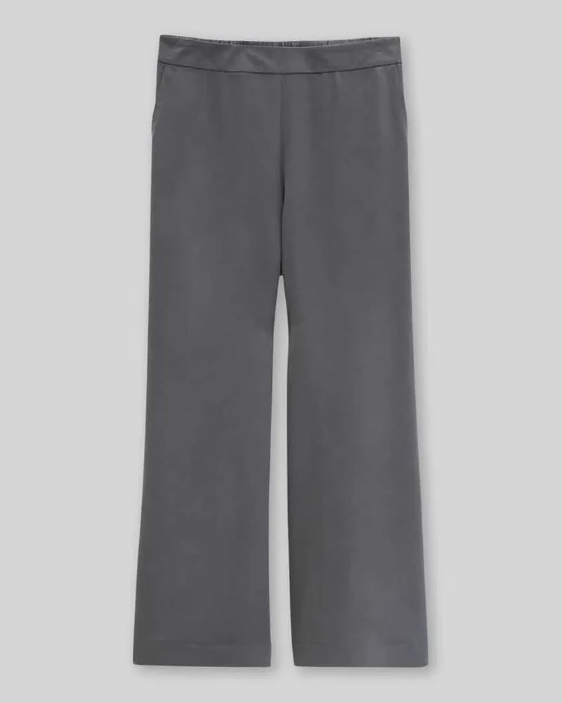 Marc O'Polo Cropped Wide Fit Culotte aus Lyocell-Leinen-Mix Dunkelgrau