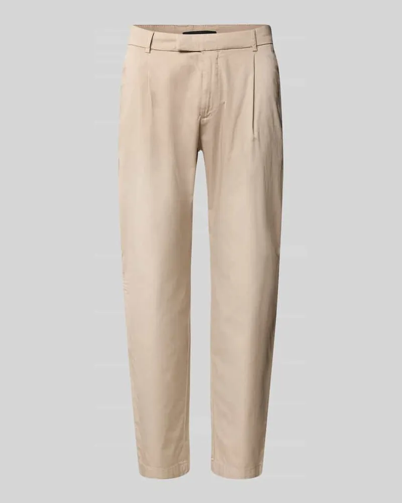 cinque Slim Fit Anzughose mit Biesen und französischen Eingrifftaschen Beige