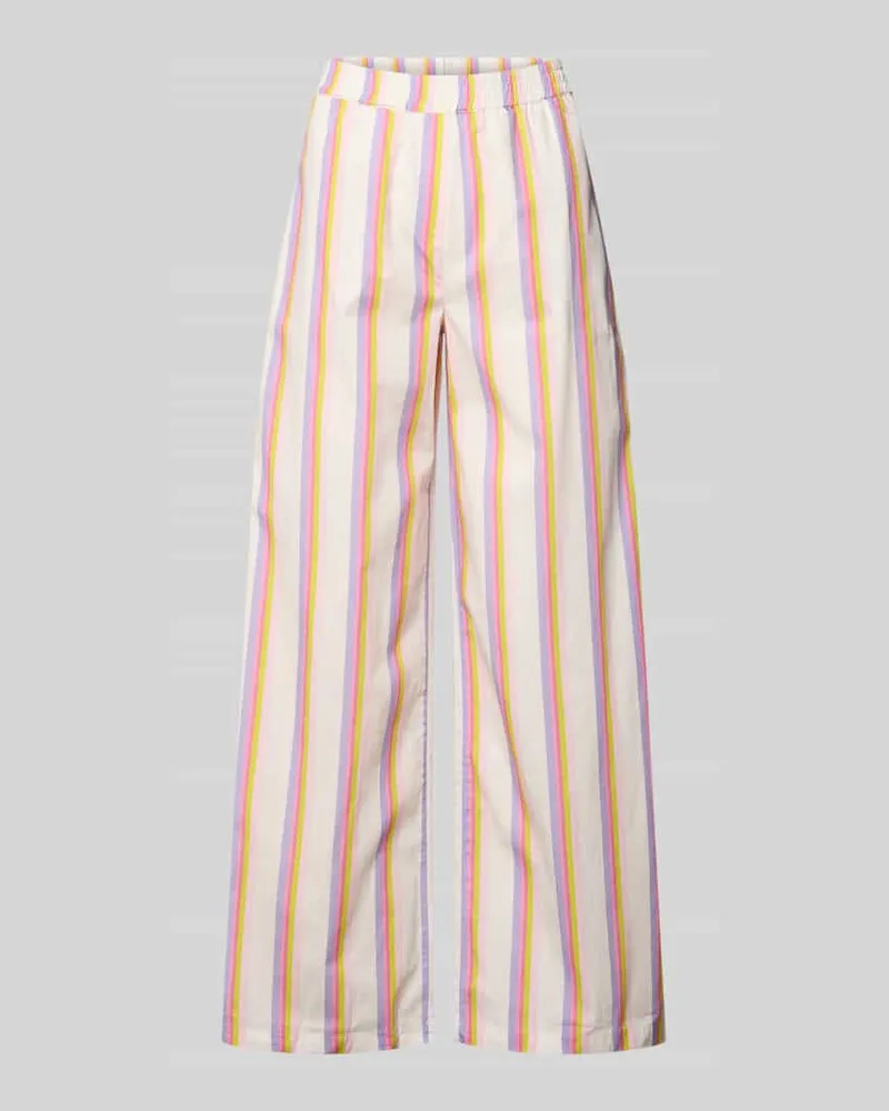 Emily van den Bergh Wide Leg Pants mit elastischem Bund Weiss