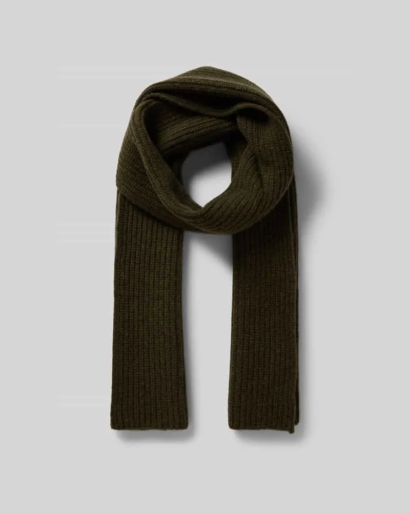 Closed Schal mit gerippten Abschlüssen Khaki