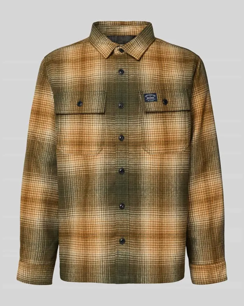 Superdry. Hemdjacke mit Kentkragen Oliv