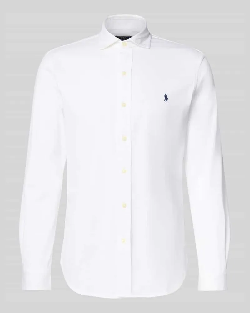 Ralph Lauren Regular Fit Freizeithemd mit Logo-Stitching Modell 'Estate Weiss