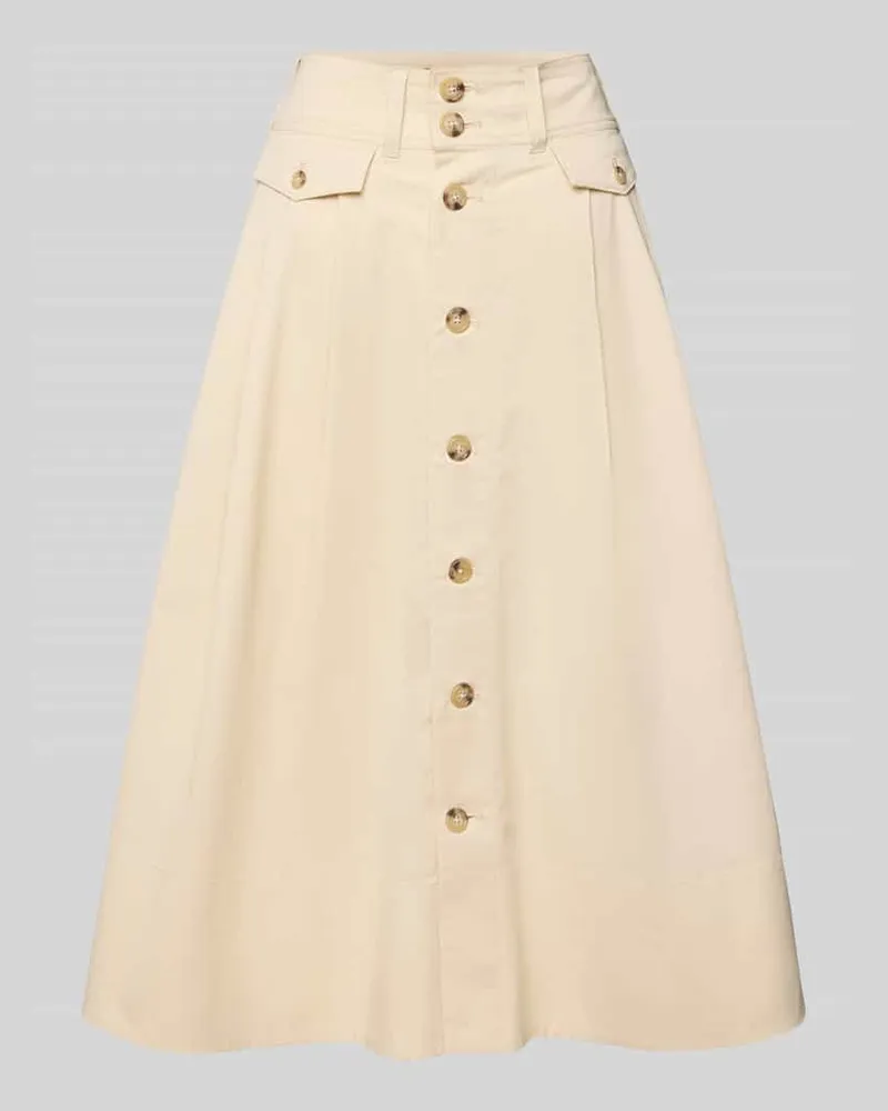 Ralph Lauren Midirock mit Knopfleiste Modell 'GILCHRIST Beige