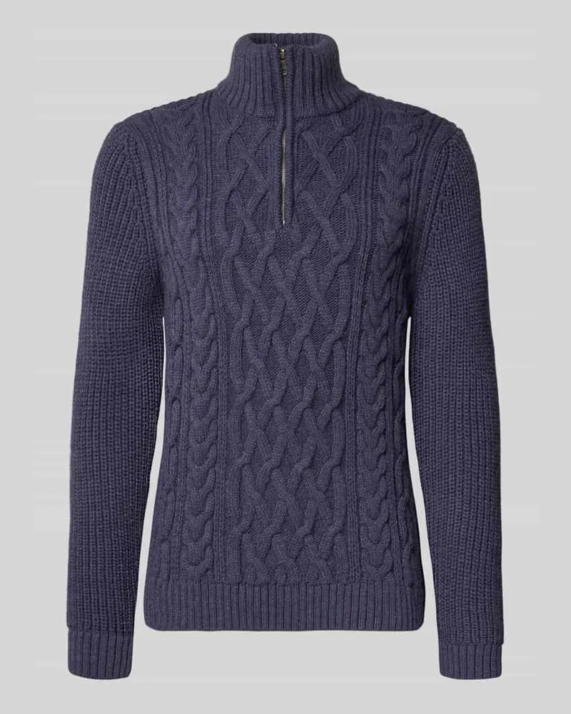 Superdry. Strickpullover mit gerippten Abschlüssen Royal