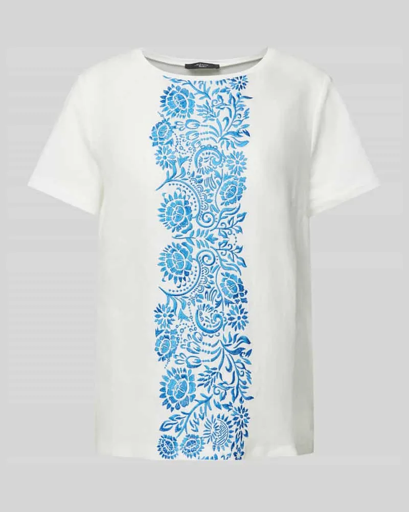 Max Mara T-Shirt aus Flachs mit Rundhalsausschnitt Modell 'MAGNO Royal