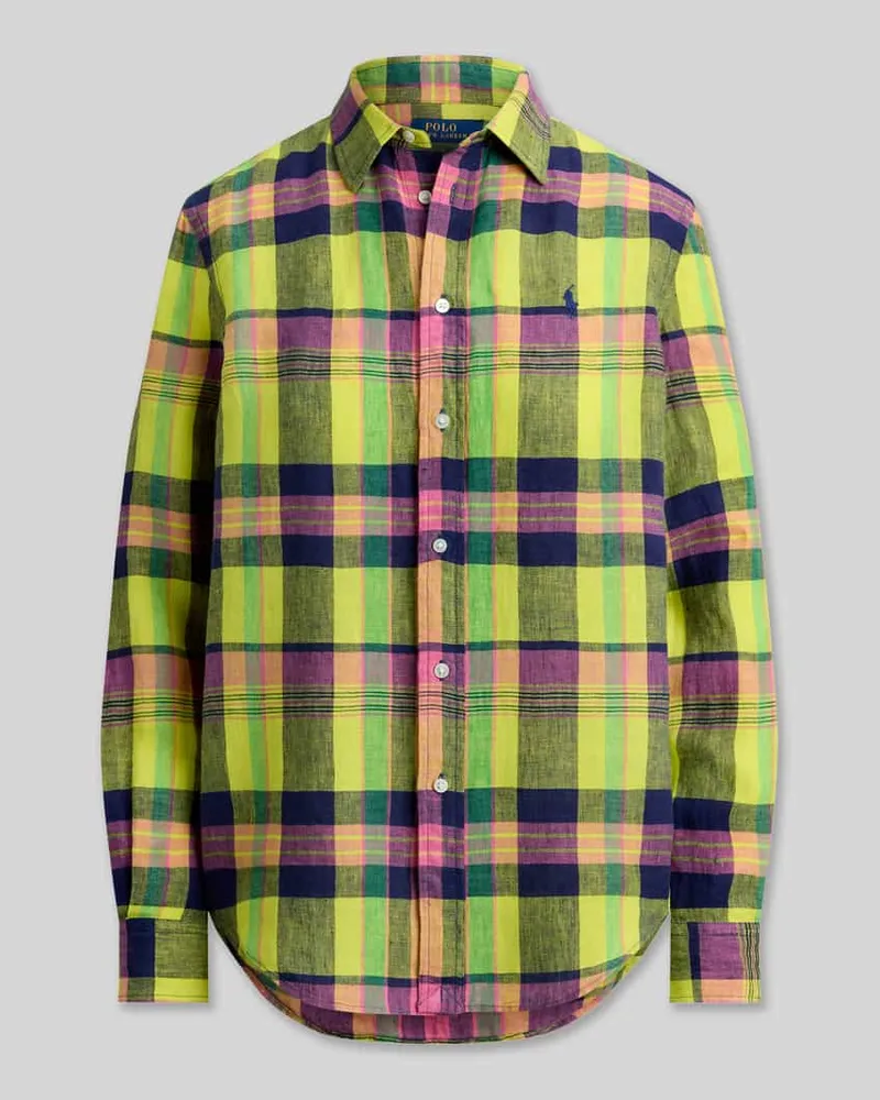 Ralph Lauren Regular Fit Hemdbluse aus reinem Leinen Gelb