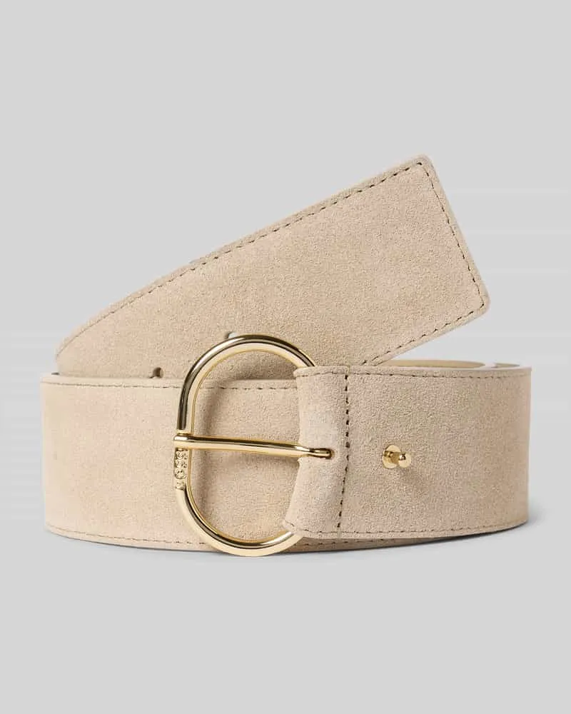 HUGO BOSS Ledergürtel mit Pinpoint Modell 'Wilma Beige