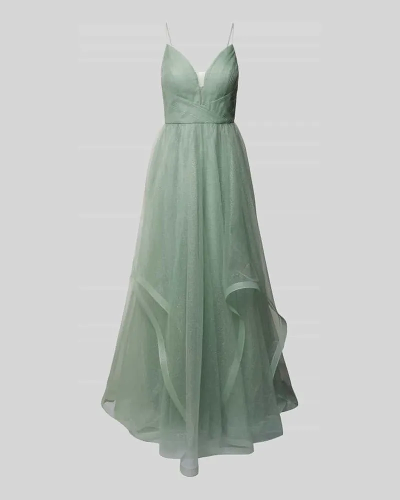 JAKE*S Abendkleid mit Effektgarn Khaki
