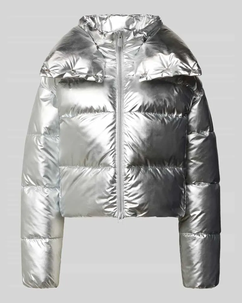 Save The Duck Cropped Steppjacke mit Stehkragen Modell 'GISELLE Silber