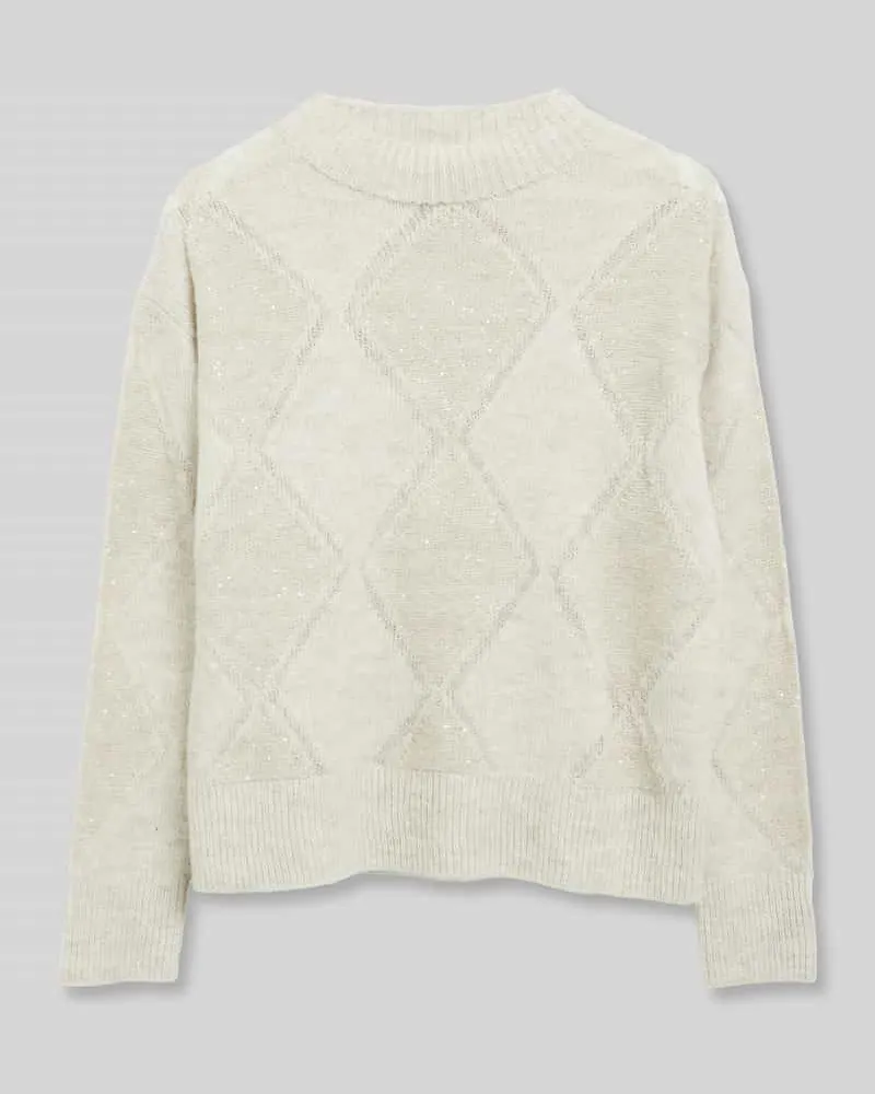 S.Oliver Pullover mit leichtem Stehkragen Hellgrau