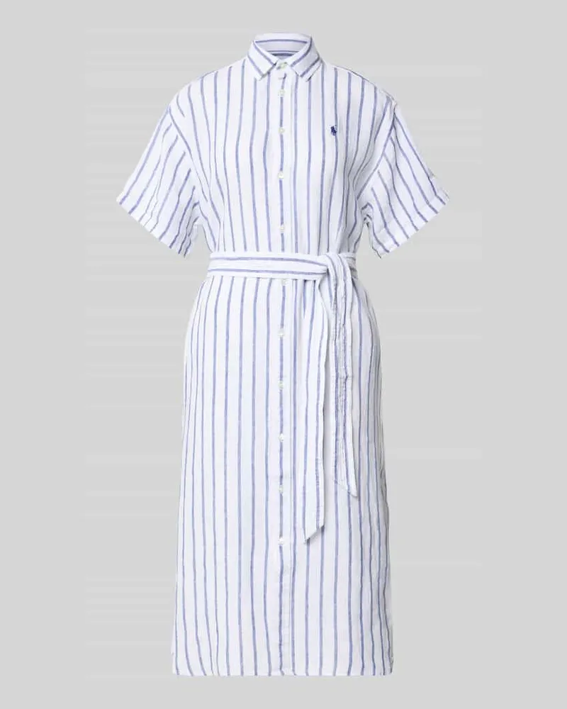 Ralph Lauren Oversized Hemdblusenkleid aus reinem Leinen Weiss