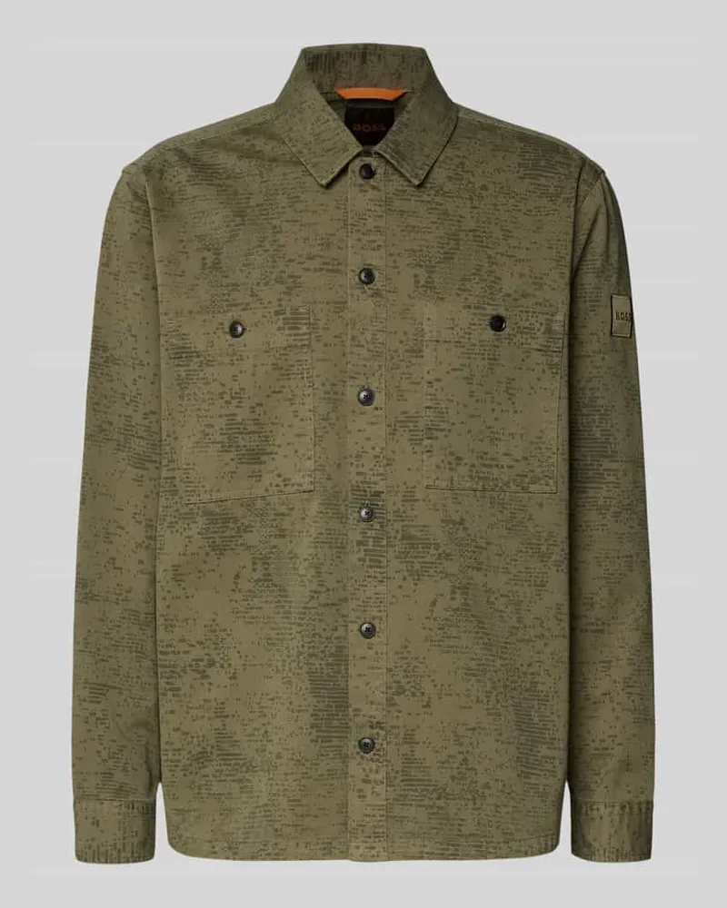 HUGO BOSS Regular Fit Hemdjacke aus reiner Baumwolle Modell 'LOCKY_2 Khaki