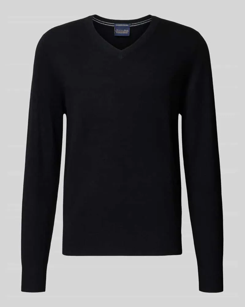 Christian Berg Strickpullover aus Wolle-Kaschmir-Mix mit V-Ausschnitt Black