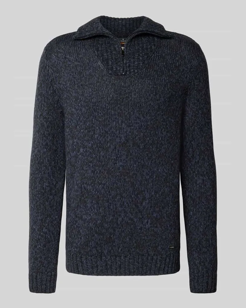 Ragman Strickpullover mit Troyer-Kragen Marine