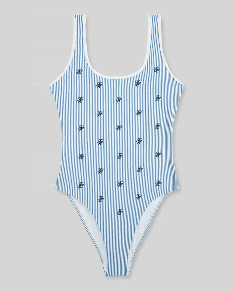 Tommy Hilfiger Badeanzug mit Logo-Stitching Blau