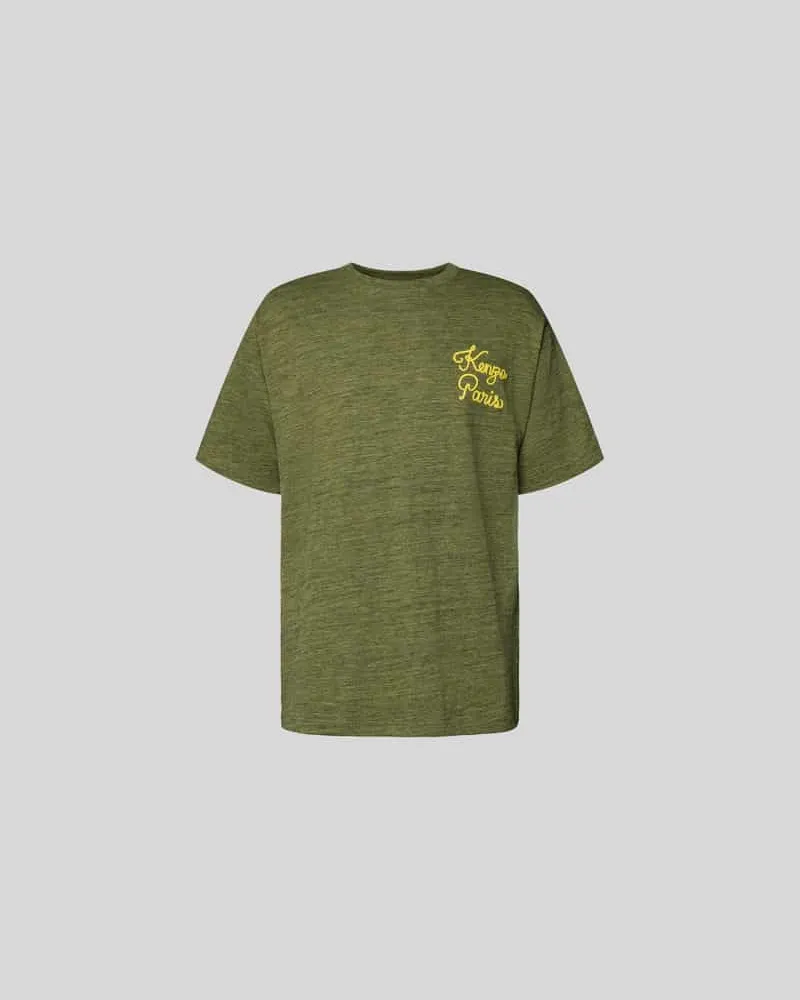 Kenzo Regular Fit T-Shirt mit Logo-Stitching Khaki