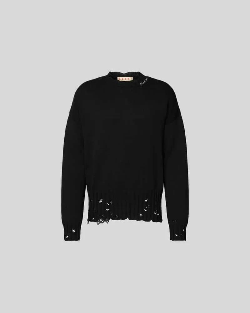 Marni Pullover in Strick-Optik im Used-Look Black