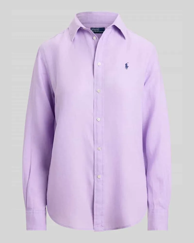 Ralph Lauren Hemdbluse aus reinem Leinen Flieder