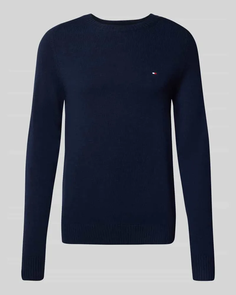 Tommy Hilfiger Regular Fit Strickpullover aus feinster Wolle Marine