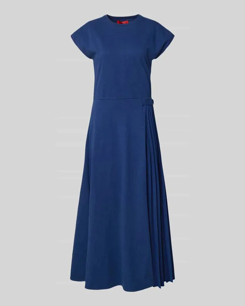 MAX&Co. Tailliertes Freizeitkleid aus Baumwoll-Leinen-Mix Modell 'COLIBRI Marine