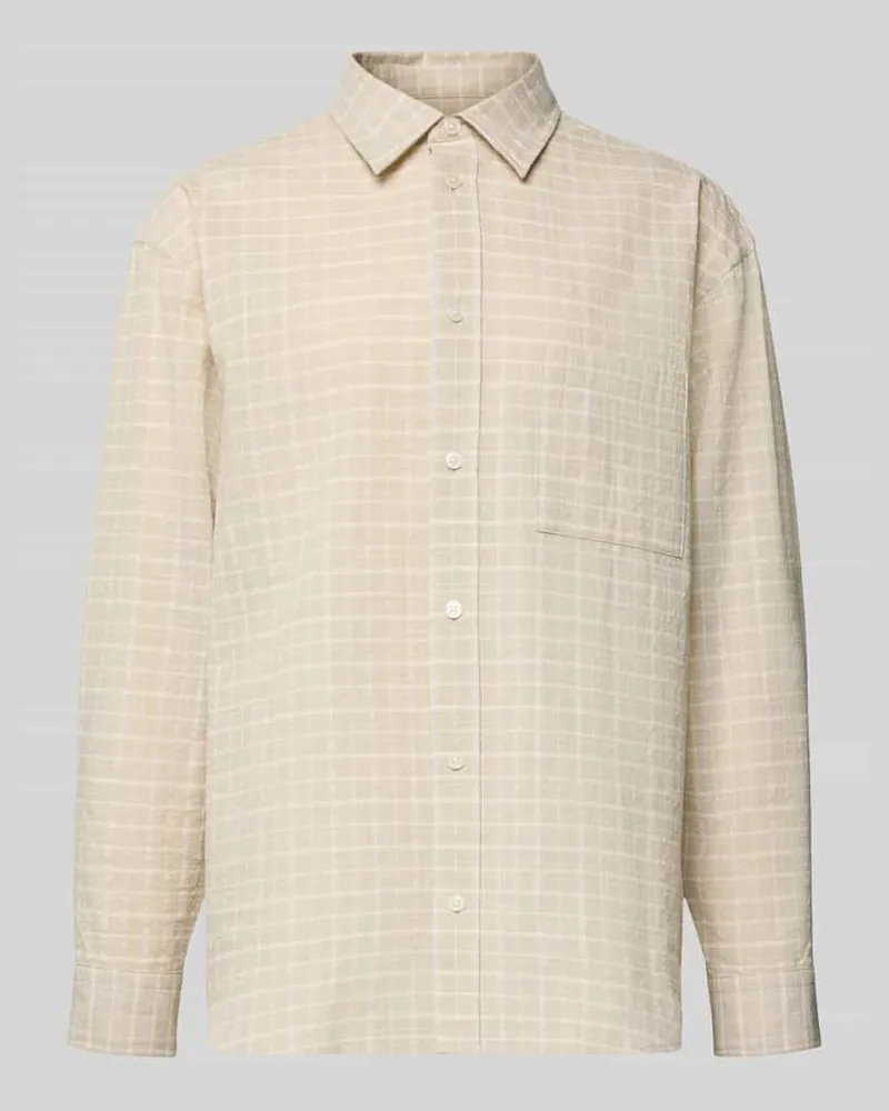 Wood Wood Freizeithemd mit Knopfleiste Modell 'Carter Beige