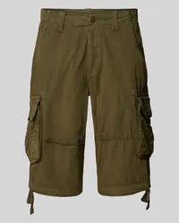 Alpha Industries Regular Fit Cargoshorts mit Tunnelzügen Modell 'JET SHORT Oliv