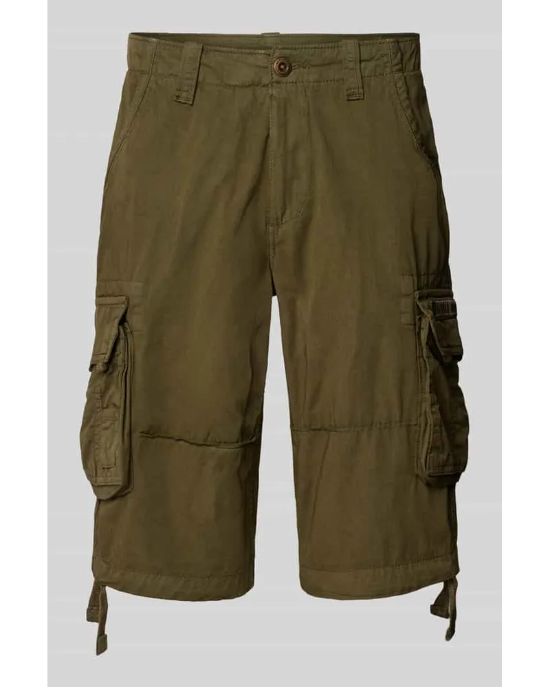 Alpha Industries Regular Fit Cargoshorts mit Tunnelzügen Modell 'JET SHORT Oliv