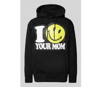 Hoodie mit Label-Stitching Modell 'SMILEY YOUR MOM