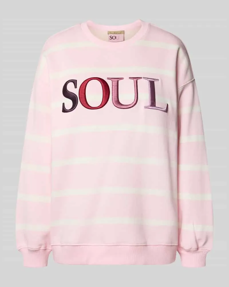 Smith & Soul Oversized Sweatshirt aus Baumwoll-Mix mit Logo-Stickerei Rosa