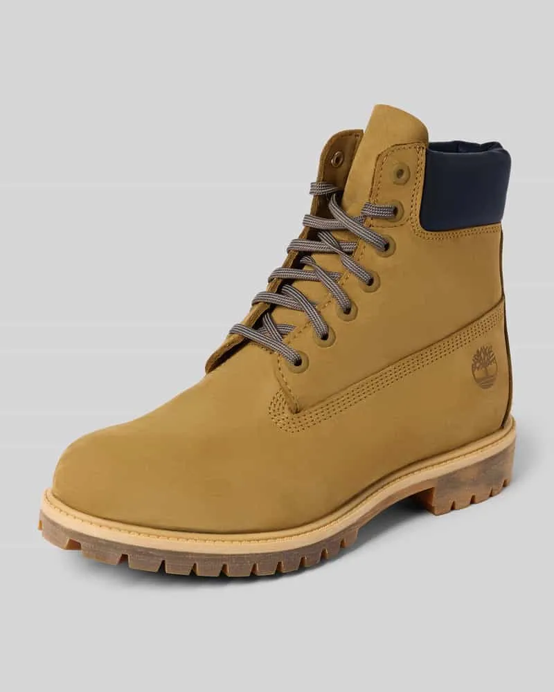 Timberland Boots aus Leder mit profilierter Sohle Oliv