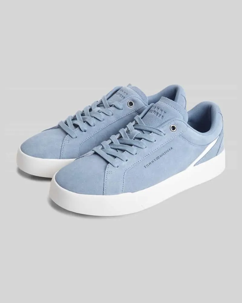 Tommy Hilfiger Sneaker aus echtem Veloursleder Hellblau