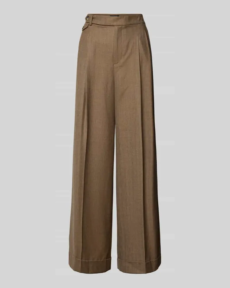 Ralph Lauren Straight Fit Stoffhose aus reiner Wolle Modell 'Wilva Taupe