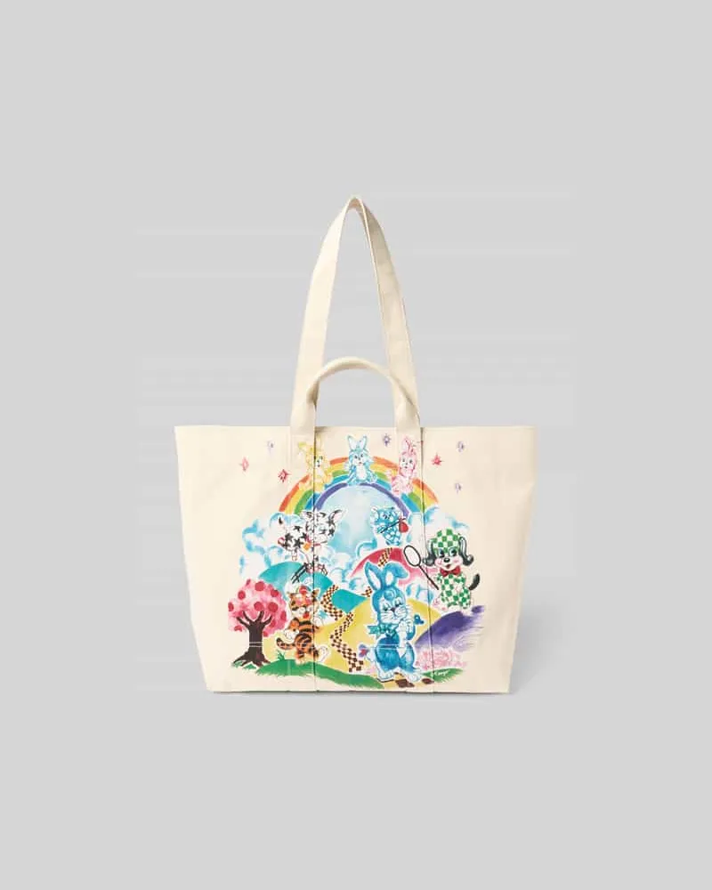 Kenzo Shopper aus reiner Baumwolle Ecru