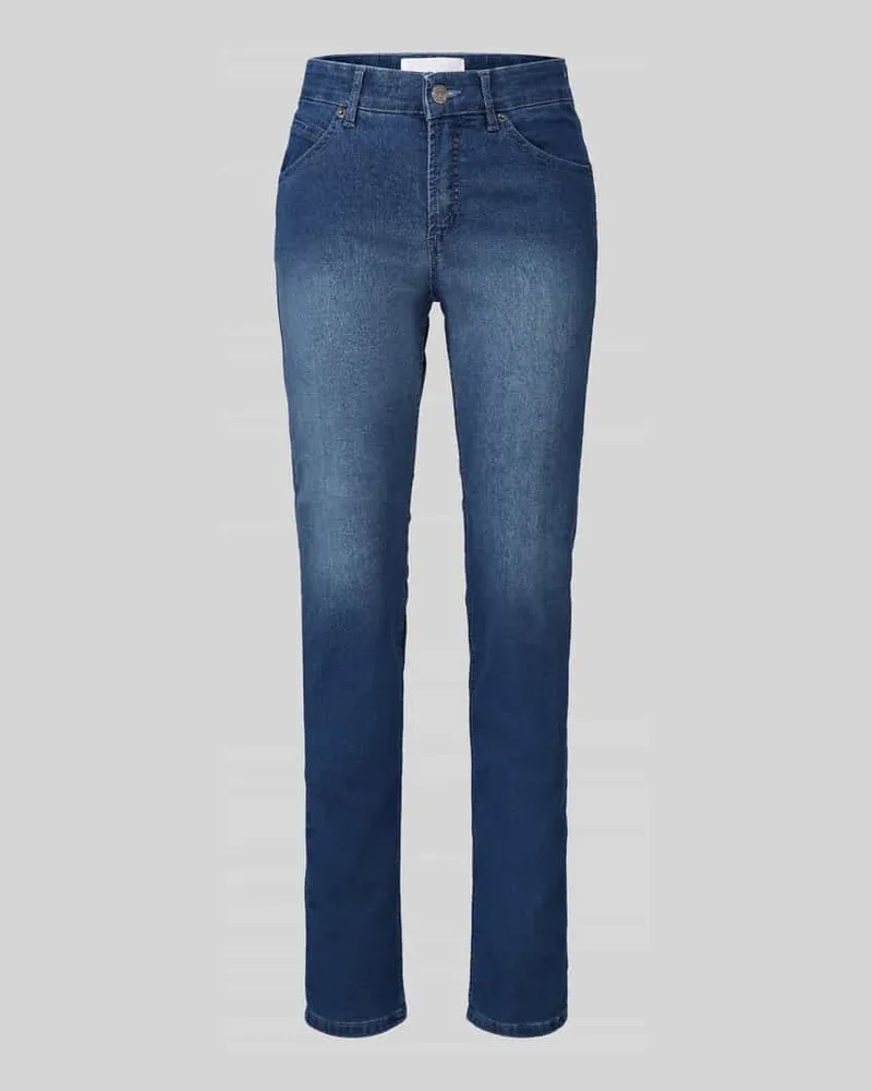 TONI Straight Fit Jeans aus Baumwoll-Mix Modell 'LIV Blau