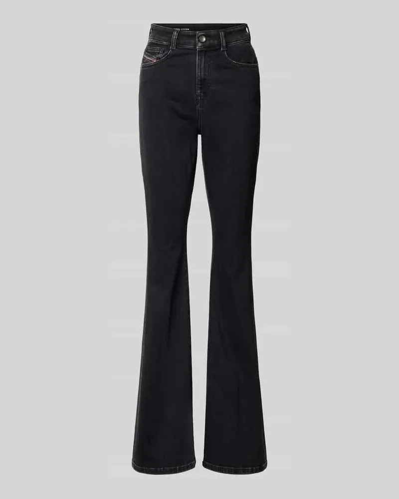 Diesel Flared Fit Jeans mit Logo-Detail Black
