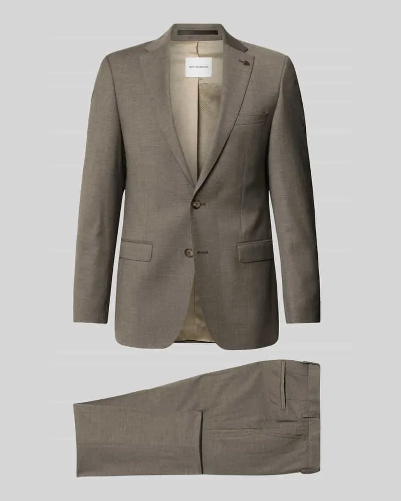 Roy Robson Slim Fit Anzug aus Viskose-Mix Taupe