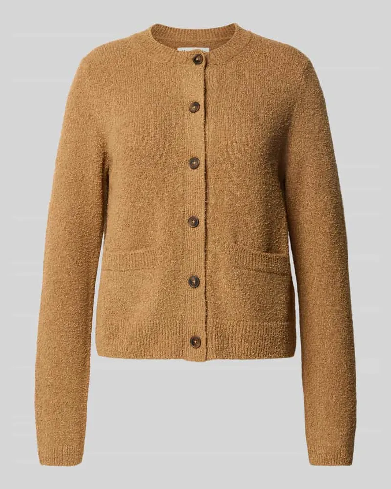 Marc O'Polo Regular Fit Strickpullover aus Baumwoll-Mix mit Woll-Anteil Camel
