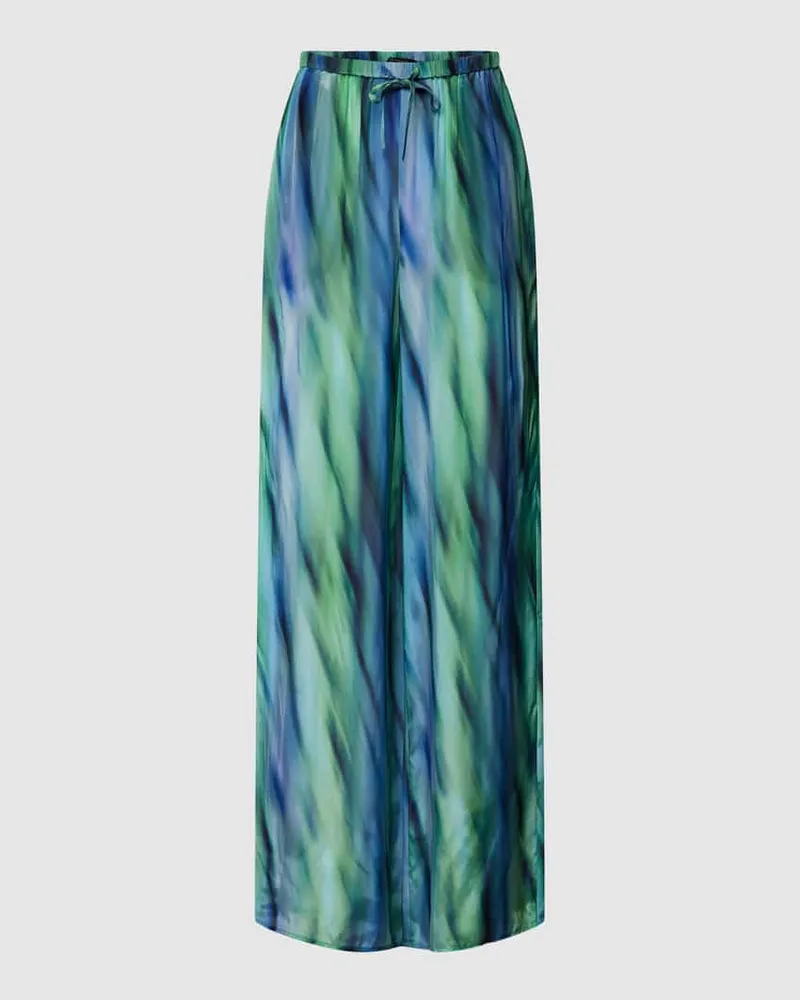 Armani Exchange Wide Leg Stoffhose im Allover-Design Blau