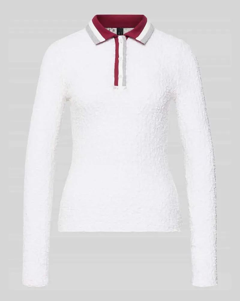 Marc Cain Slim Fit Longsleeve im semitransparenten Design Offwhite