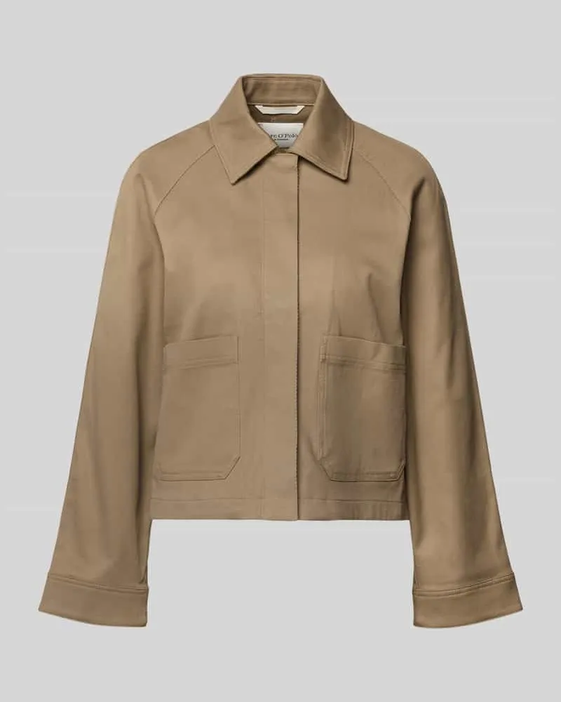 Marc O'Polo Regular Fit Hemdjacke aus Baumwoll-Mix Beige